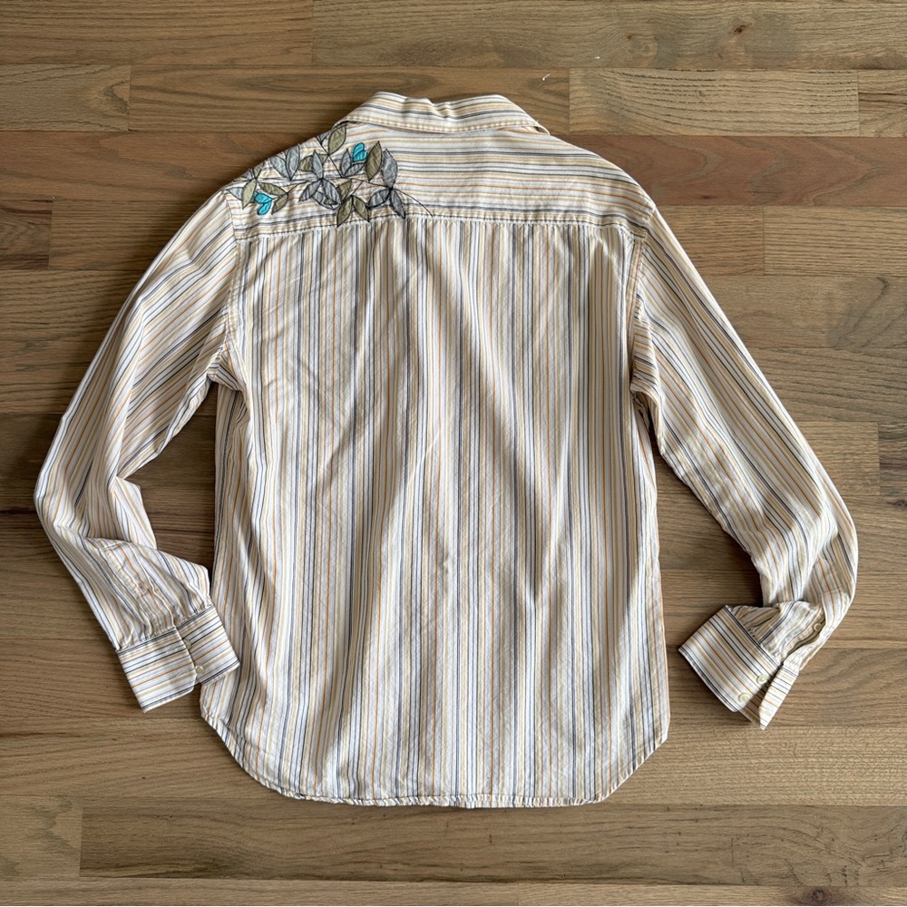 French Connection Floral Embroidered Shirt Mens Us Size L Coastal Country Cowboy View 4